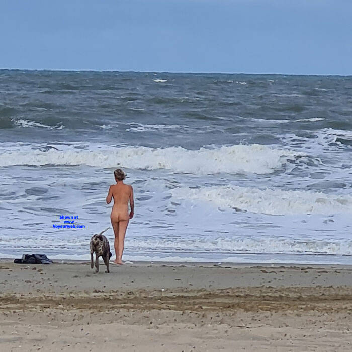 Pic #1Nacked woman with dog. - Nude Amateurs, Nude Wives, Beach, Blonde, Public Exhibitionist, Outdoors, Voyeur