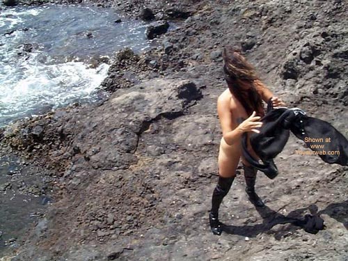 Pic #1 See Thru Dress & Boots On A Windy Day