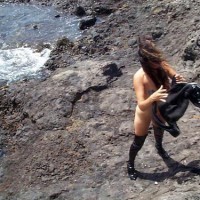 Pic #1 See Thru Dress & Boots On A Windy Day