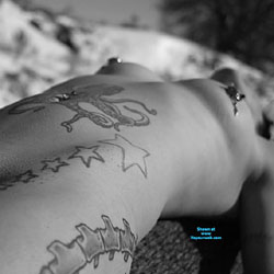 Pic #1 Out in the snow. - Amateur, Body Piercings, Brunette, Close-ups, Hard Nipples, Homemade Amateur, Legs Spread Wide Open, Natural Tits, Nude Amateurs, Nude Wives, Pussy, Shaved, Small Tits, Tattoos, Outdoors