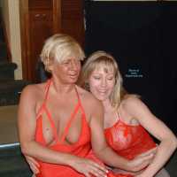 Pic #1 2 in Red - Lingerie, Big Tits, Girl On Girl