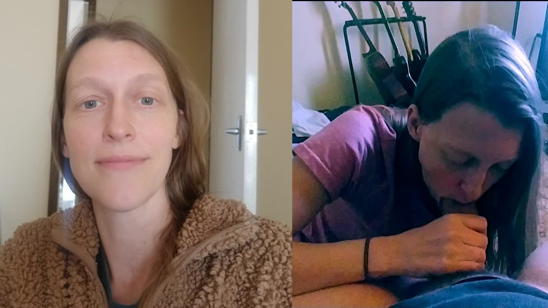 Pic #1Clothed Unclothed amateur milf sucking cock