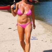 Pic #1 Leigh at The Beach - Big Tits, Beach, Bikini Voyeur, Mature