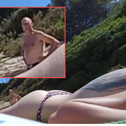 Watched by guys topless beach