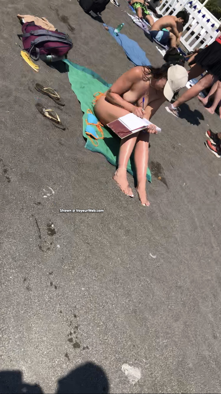 Pic #1Only one topless on busy beach - Beach, Beach Pussy, Beach Voyeur, Brunette, Lingerie, Outdoors, Public Exhibitionist, Public Place, Topless Amateurs, Topless Girls, Young Woman