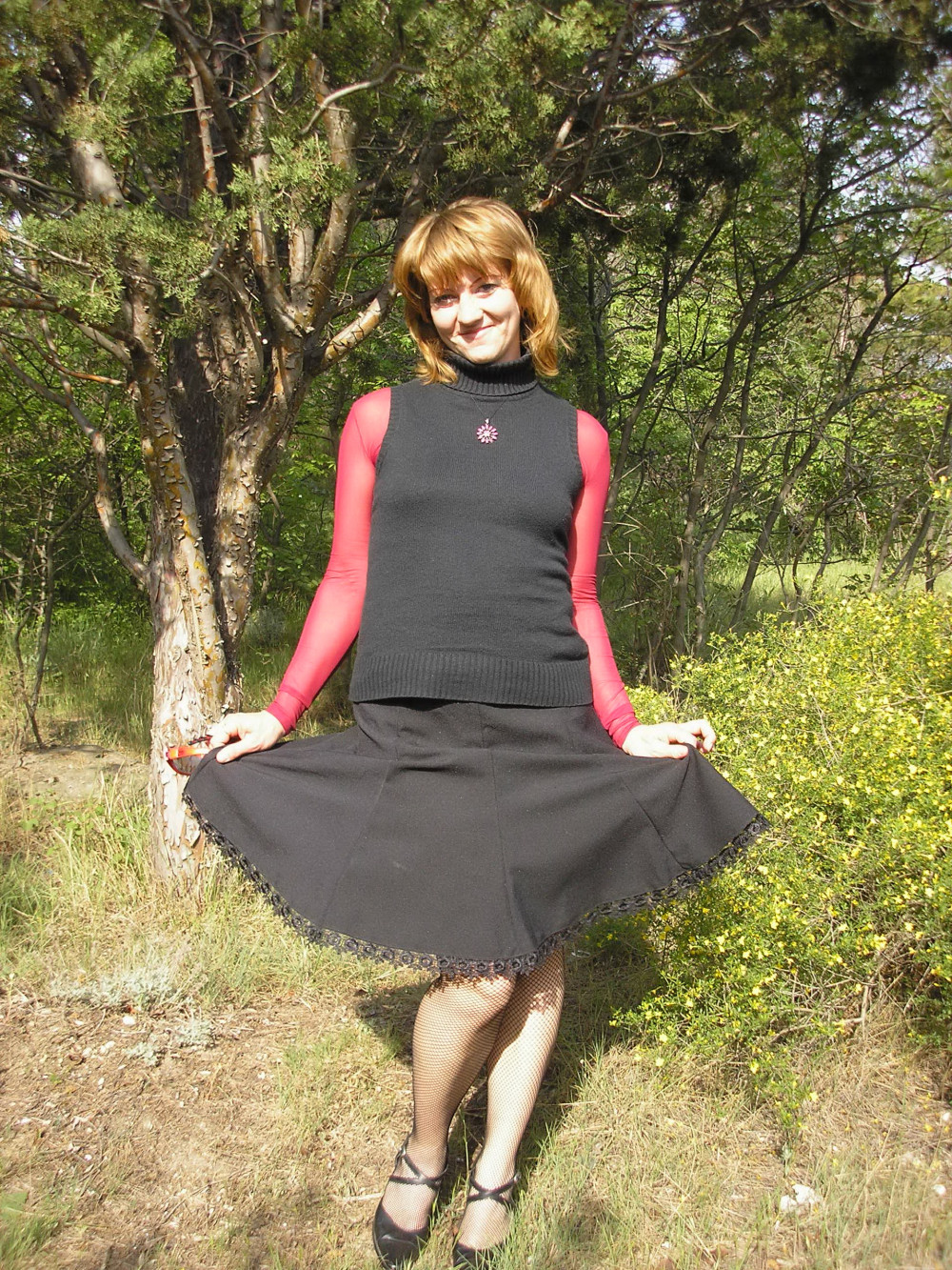 Pic #1A walk in the park. - Amateur, Brunette, Cunt Pics, Flashing, Flashing Tits, Hanging Tits, Hard Nipples, High Heels Amateurs, Legs Spread Wide Open, Natural Tits, Nature, No Panties On, Outdoors, Public Exhibitionist, Public Place, Pussy, See Through, Shaved, Small Tits, Stockings Pics