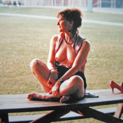 Large tits of my wife - Sharon with Tits out