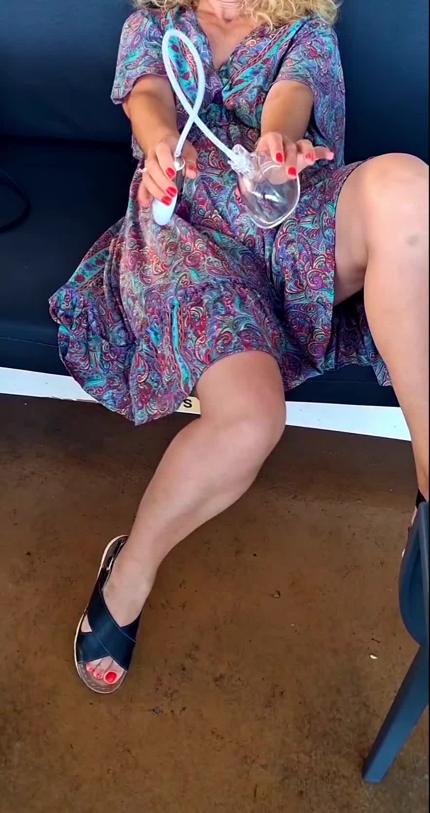 Pic #1Pumping my pussy outdoors