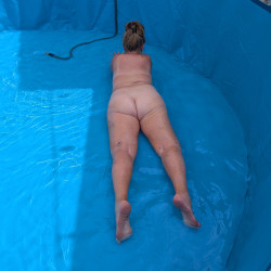 Setting up the pool for summer fun