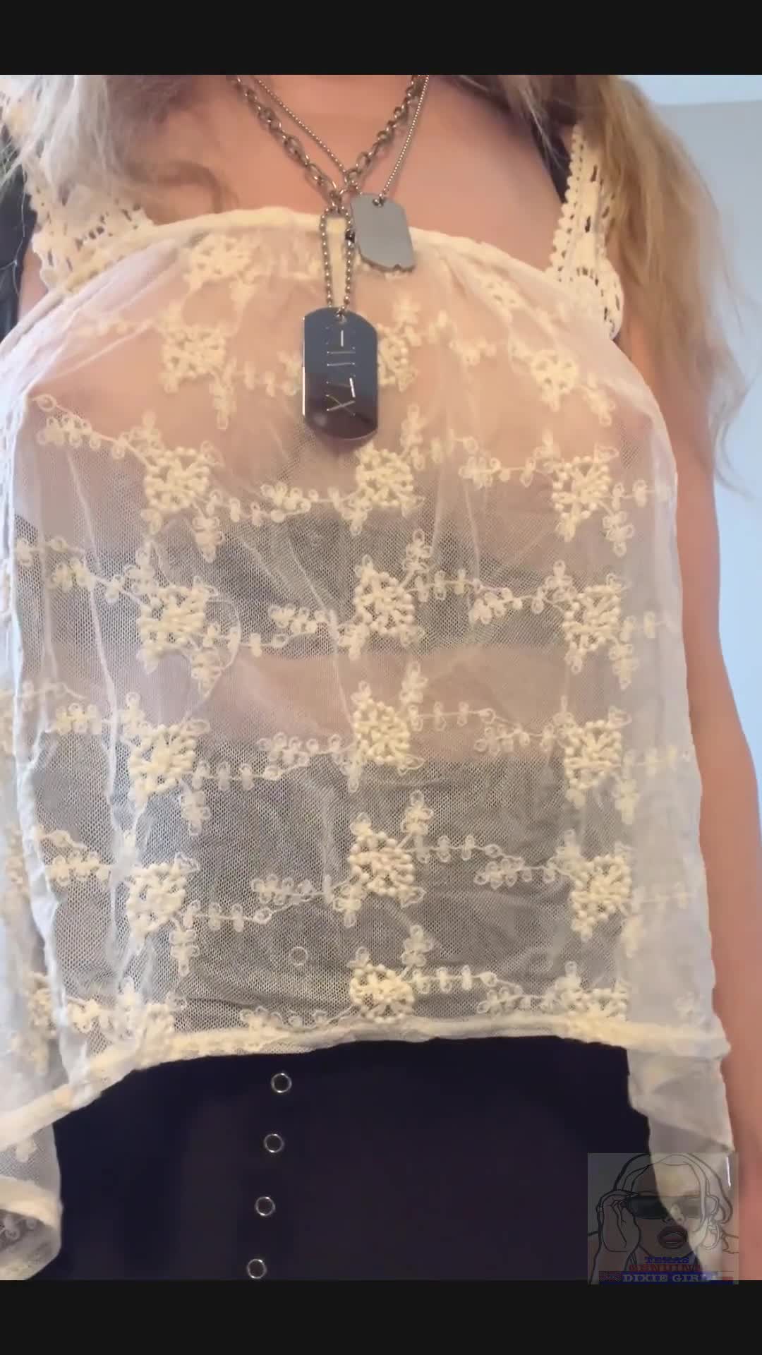 Pic #1Seethrough Sheer White Blouse Selfie