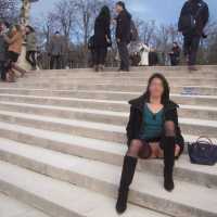 Pic #1 Nadia Flashing Her Pussy in Paris - Flashing, Public Exhibitionist, Public Place