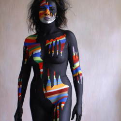 Black bodypainting