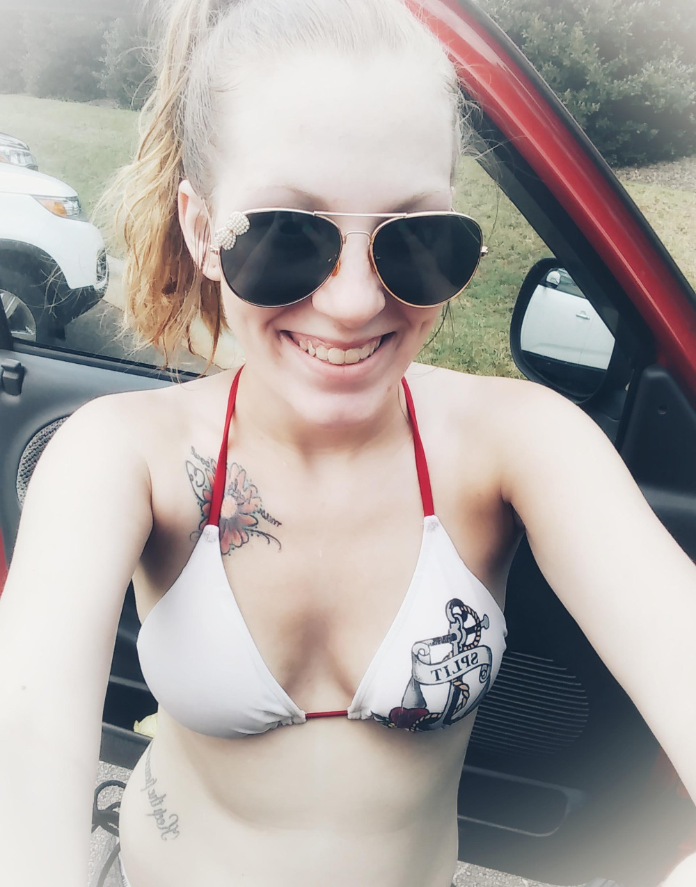 Pic #1 showing off these bad ugly tits to the world