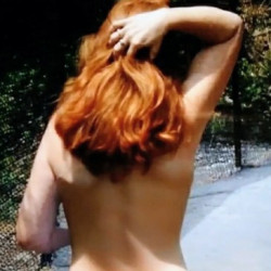Redhead hot red hairy bush