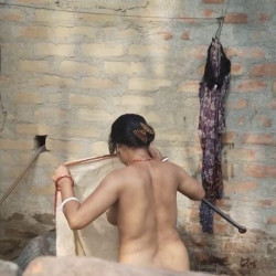 Neighbor's wife taking bath