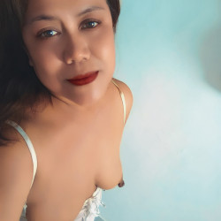 Medium tits of a neighbor - Janet R.,