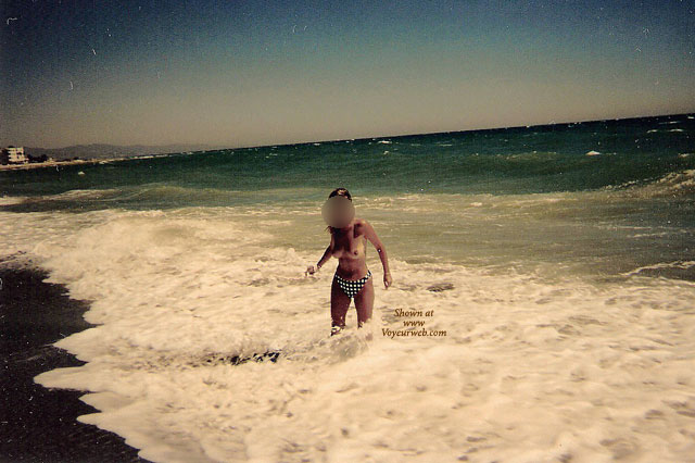 Pic #1Wife C Playing At Beach