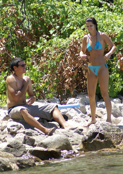 Pic #1Sexy Girl-Blue Playboy Tanga_1