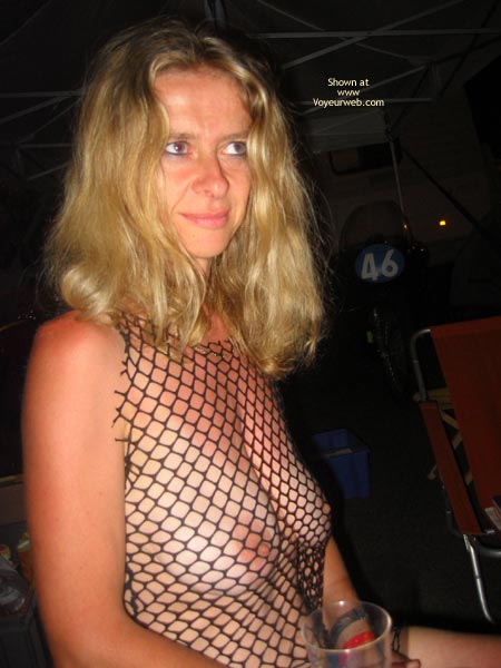 Fishnet Top - Blonde Hair, Top , Fishnet Top, Blonde Hair, Provocative Top, Nipple Peek A Boo