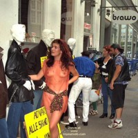 Transparent Clothes On Busy Street , Transparent Clothes On Busy Street, See Through Top