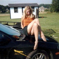 Pic #1 My Gf Shows Off Her Hosed Legs!