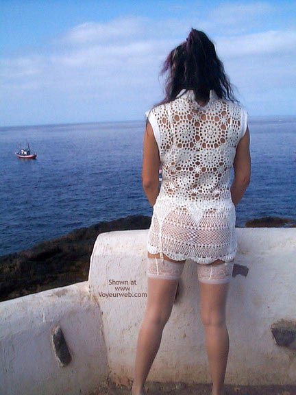 Pic #1See Thru Dress &amp; Stockings Outdoors