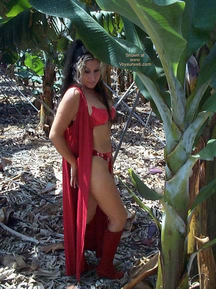 Pic #1 Red Lingerie in a Banana Plantation!!