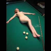 Pale Body - Sexy Body , Pale Body, Cue On Green, Naked On Pool Table